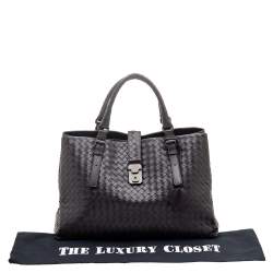 Pre Owned حقيبة يد توتس بوتيغا فينيتا روما جلد إنترشياتو بني داكن متوسطة   