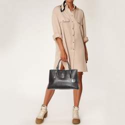 Pre Owned حقيبة يد توتس بوتيغا فينيتا روما جلد إنترشياتو بني داكن متوسطة   