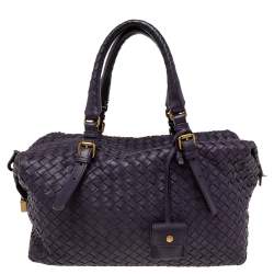 مملوكة مسبقًا حقيبة ساتشل بوتيغا فينيتا مونتايغن جلد إنترشياتو بنفسجي 