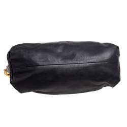 Pre Owned Bottega Veneta Black Leather Chain Pouch Clutch