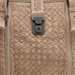 Pre Owned Bottega Veneta Beige Intrecciato Leather Medium Roma Tote