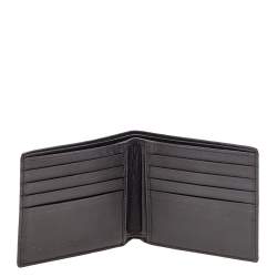 Pre Owned Bottega Veneta Dark Brown Intrecciato Leather Bifold Wallet