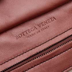 Pre Owned Bottega Veneta Rust Red Intrecciato Leather Monaco Satchel