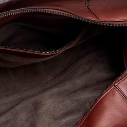 Pre Owned Bottega Veneta Rust Red Intrecciato Leather Monaco Satchel