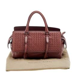 Pre Owned Bottega Veneta Rust Red Intrecciato Leather Monaco Satchel