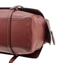 Pre Owned Bottega Veneta Rust Red Intrecciato Leather Monaco Satchel