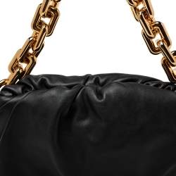 Pre Owned Bottega Veneta Black Leather Chain Pouch