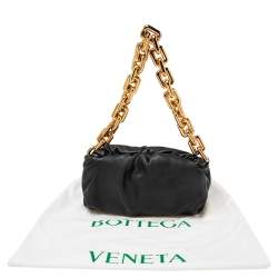 Pre Owned Bottega Veneta Black Leather Chain Pouch