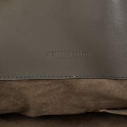 Pre Owned Bottega Veneta Moss Green Intrecciato Leather Fringe Tote 