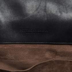Pre Owned Bottega Veneta Black Intrecciato Snake Skin and Leather Monaco Satchel