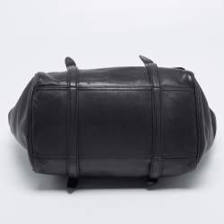 Pre Owned Bottega Veneta Black Intrecciato Snake Skin and Leather Monaco Satchel