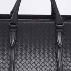Pre Owned Bottega Veneta Black Intrecciato Snake Skin and Leather Monaco Satchel