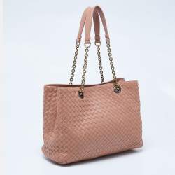 مملوكة مسبقًا Bottega Veneta Old Rose Intrecciato Leather Olimpia Chain Tote