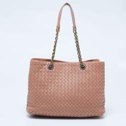 مملوكة مسبقًا Bottega Veneta Old Rose Intrecciato Leather Olimpia Chain Tote