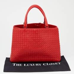 Pre Owned حقيبة يد توتس بوتيغا فينيتا جلد انترشياتو أحمر