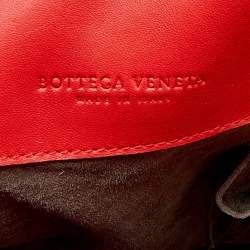 Pre Owned حقيبة يد توتس بوتيغا فينيتا جلد انترشياتو أحمر