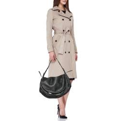 Pre Owned Bottega Veneta Black Leather Hobo