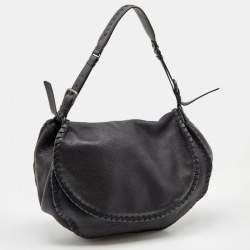 Pre Owned Bottega Veneta Black Leather Hobo
