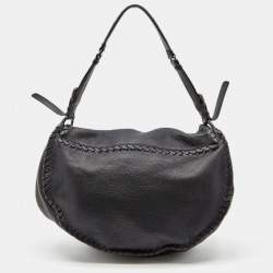 Pre Owned Bottega Veneta Black Leather Hobo