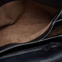 Pre Owned Bottega Veneta Navy Blue Leather Medium Piazza Top Handle Bag