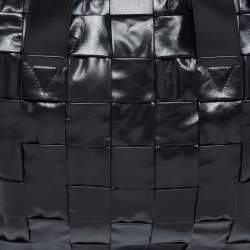 Pre Owned Bottega Veneta Black Intrecciato Leather Cassette Briefcase Bag