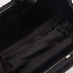 Pre Owned Bottega Veneta Black Intrecciato Fabric and Leather Knot Clutch