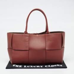 Pre Owned Bottega Veneta Rust Brown Leather Arco Tote