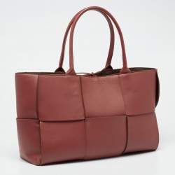 Pre Owned Bottega Veneta Rust Brown Leather Arco Tote