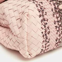 Pre Owned Bottega Veneta Beige/Peach Intrecciato Leather And Python Olimpia Bag