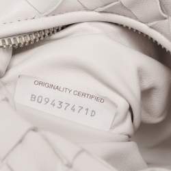 مملوكة مسبقًا Bottega Veneta White Intrecciato Leather Mini BV Jodie Bag