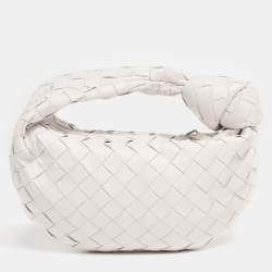 مملوكة مسبقًا Bottega Veneta White Intrecciato Leather Mini BV Jodie Bag