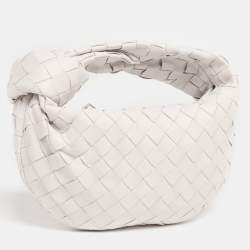 مملوكة مسبقًا Bottega Veneta White Intrecciato Leather Mini BV Jodie Bag