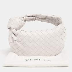 مملوكة مسبقًا Bottega Veneta White Intrecciato Leather Mini BV Jodie Bag
