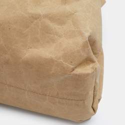 Pre Owned Bottega Veneta Beige Paper The Pouch Clutch