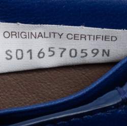 Pre Owned Bottega Veneta Blue Intrecciato Leather Flap Wallet On Chain