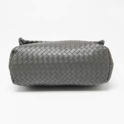 Pre Owned Bottega Veneta Grey Intrecciato Leather Olimpia Bag