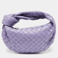 Pre Owned Bottega Veneta Lavender Leather Mini BV Jodie Bag