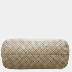 Pre Owned Bottega Veneta White/Brown Leather Marco Polo Tote Bag 