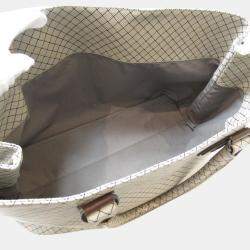 Pre Owned Bottega Veneta White/Brown Leather Marco Polo Tote Bag 