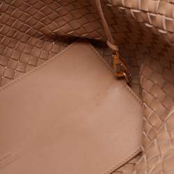 مملوكة مسبقًا حقيبة يد بوتيغا فينيتا كابات جلد إنترشياتو بيج صغيرة