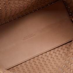 مملوكة مسبقًا حقيبة يد بوتيغا فينيتا كابات جلد إنترشياتو بيج صغيرة