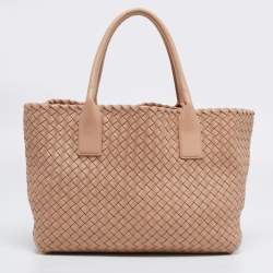 مملوكة مسبقًا حقيبة يد بوتيغا فينيتا كابات جلد إنترشياتو بيج صغيرة