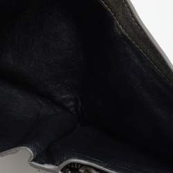 Pre Owned Bottega Veneta Metallic Grey Intrecciato Leather French Wallet