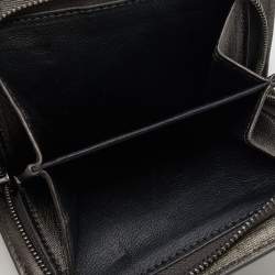 Pre Owned Bottega Veneta Metallic Grey Intrecciato Leather French Wallet