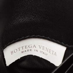 مملوكة مسبقًا Bottega Veneta Black Leather Embellished Flap Wallet On Chain