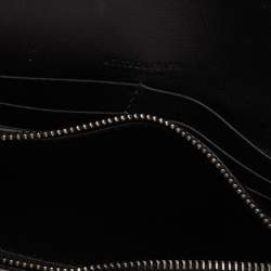 مملوكة مسبقًا Bottega Veneta Black Leather Embellished Flap Wallet On Chain