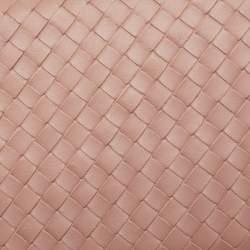 Pre Owned Bottega Veneta Old Rose Intrecciato Leather Wallet on Chain