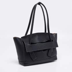 Pre Owned Bottega Veneta Black Leather Arco Tote