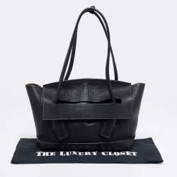 Pre Owned Bottega Veneta Black Leather Arco Tote