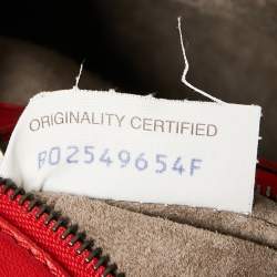 Pre Owned Bottega Veneta Red Intrecciato Leather Nodini Crossbody Bag